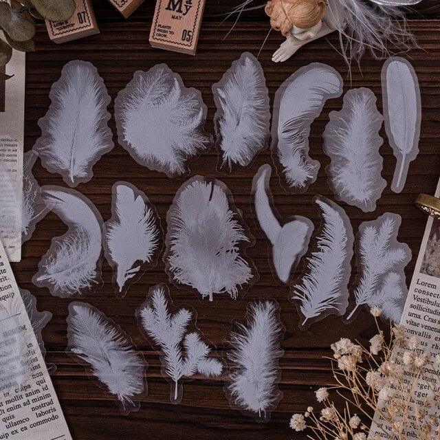 Vintage Frosted Wing Collection PET Stickers - Journal Carnival