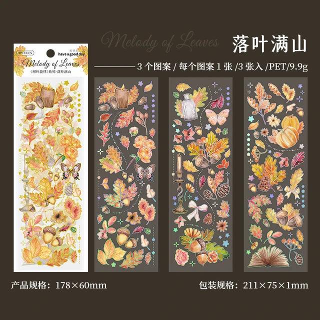 Leaf melody series Gold foil stickers - Journal Carnival