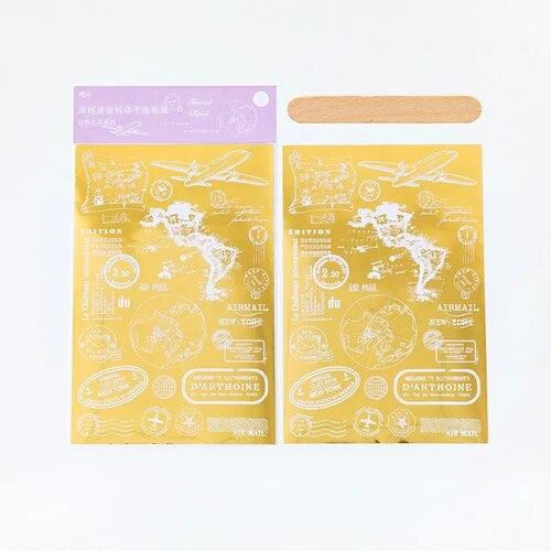 Gold foil Rub-On stickers - Journal Carnival