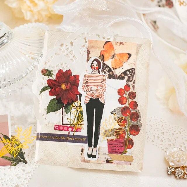 Garden Flower Series Bronzed Stickers - Journal Carnival