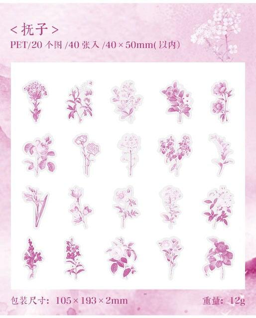 Hours of Flowers series Pet stickers - Journal Carnival