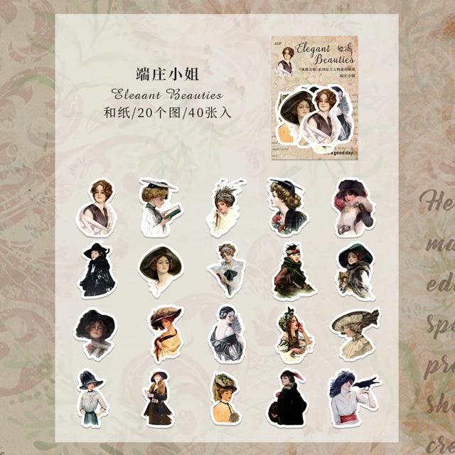 Elegant beauties Series girl sticker - Journal Carnival