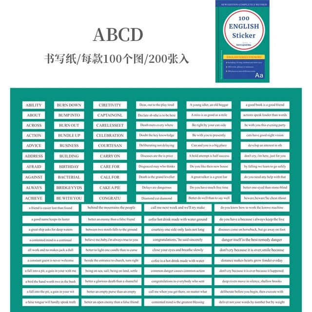 Retro English phrases Sticker box - Journal Carnival
