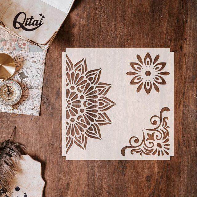 Layering plastic scrapbooking Stencils - Journal Carnival