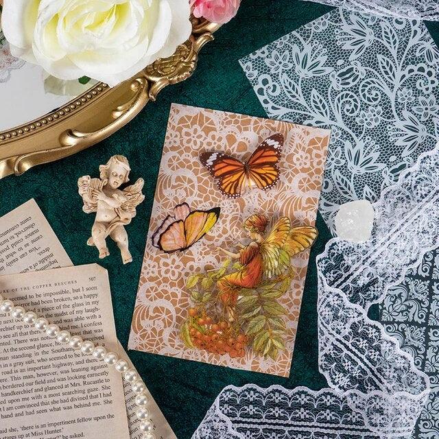 Lace Flowers Pet Sticker - Journal Carnival