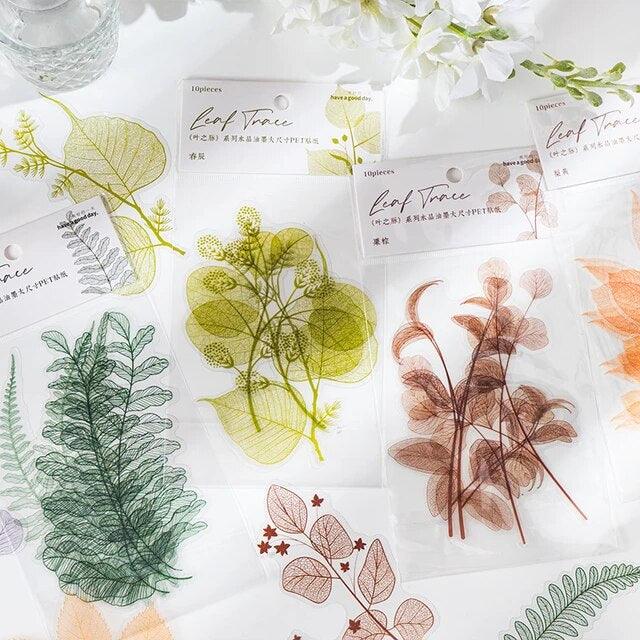 Vein of leaves Series Pet Stickers - Journal Carnival