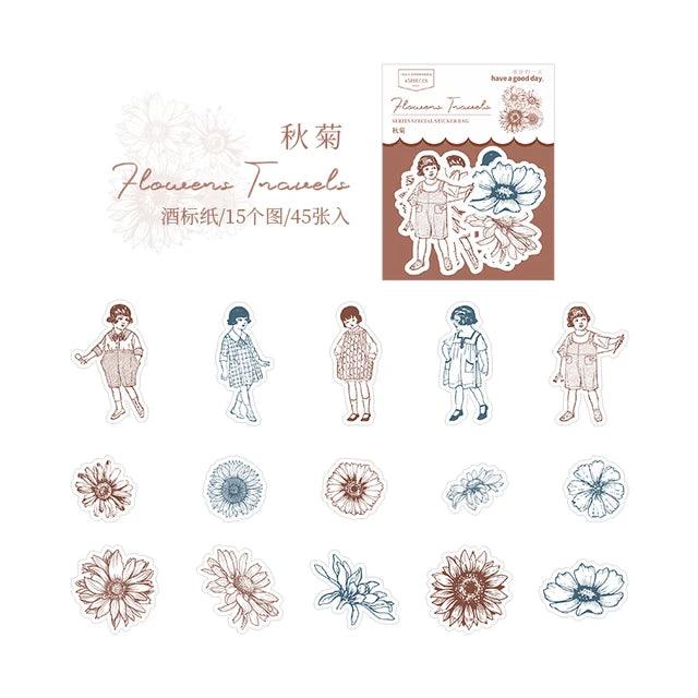 Flower Travel Series Sticker - Journal Carnival