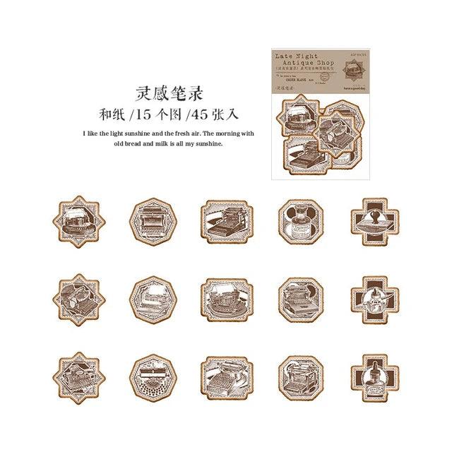 Mini Antique Stamp Stickers - Journal Carnival