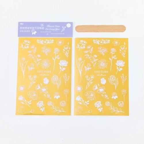 Gold foil Rub-On stickers - Journal Carnival