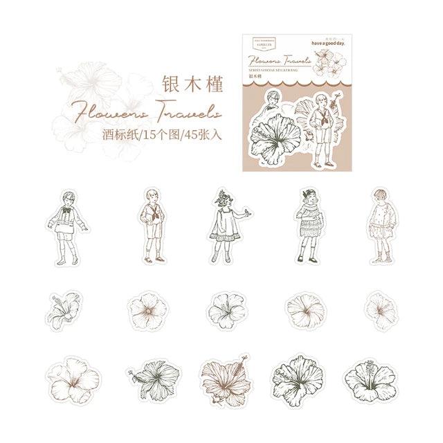 Flower Travel Series Sticker - Journal Carnival