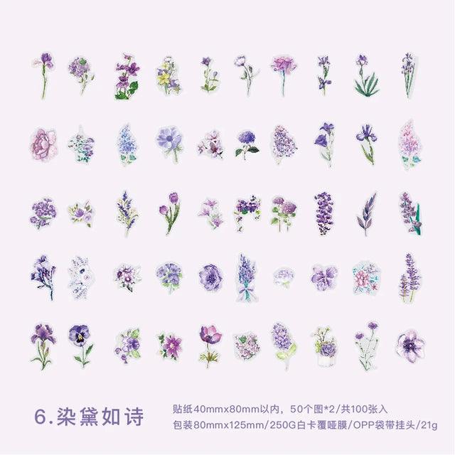 Botanical Flower Pet Stickers - Journal Carnival