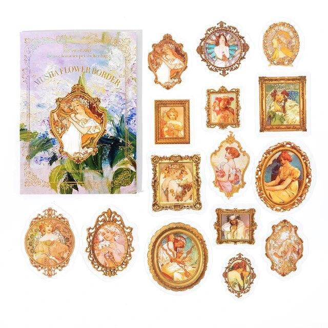 Pretty Lady in Mirror Series Stickers - Journal Carnival