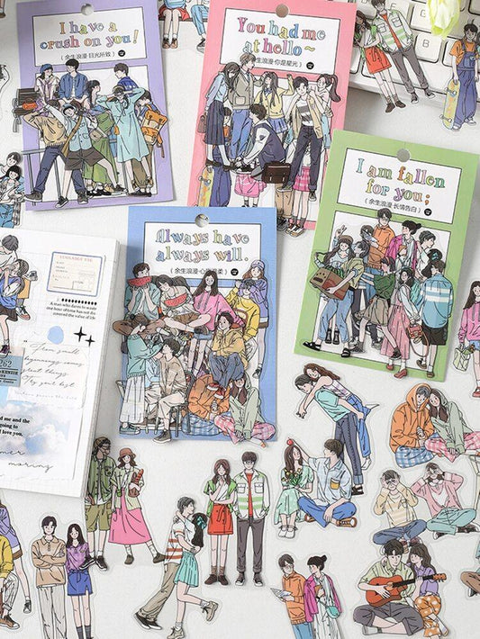 Fashion Young Couple Character Stickers