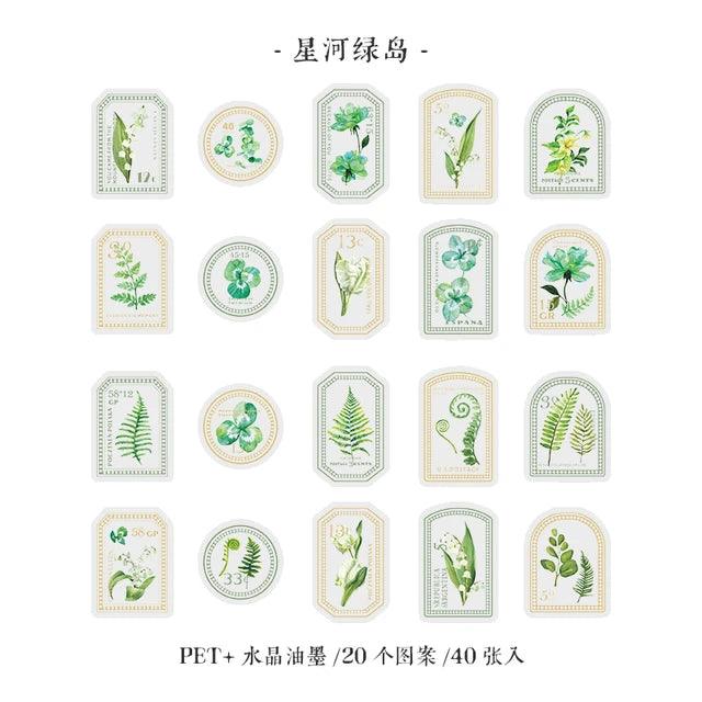 Flower Stamp Style Pet Stickers - Journal Carnival