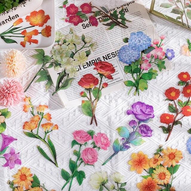 Large Size Flower Aesthetic Stickers - Journal Carnival