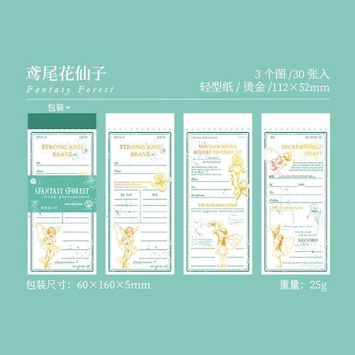 Fantasy Forest partly gold foil memo pad - Journal Carnival