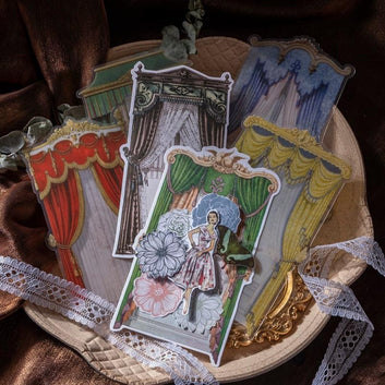 Vintage Curtain literary Handbook Cardstock