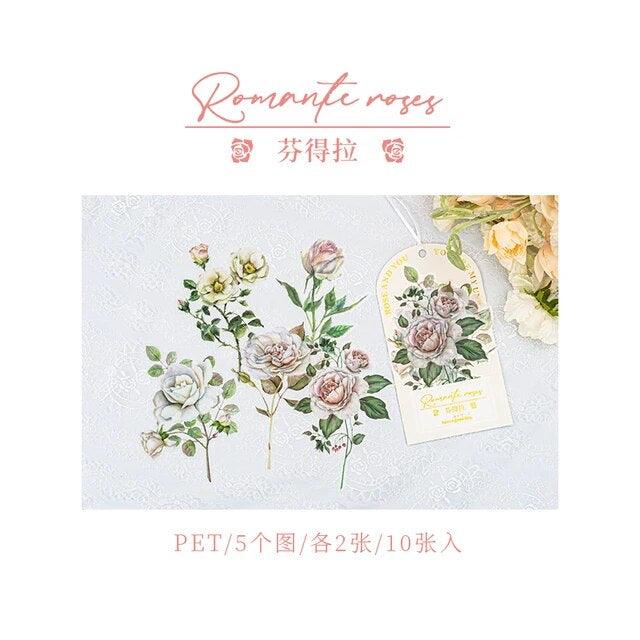 Romantic Rose Series Flower Sticker - Journal Carnival