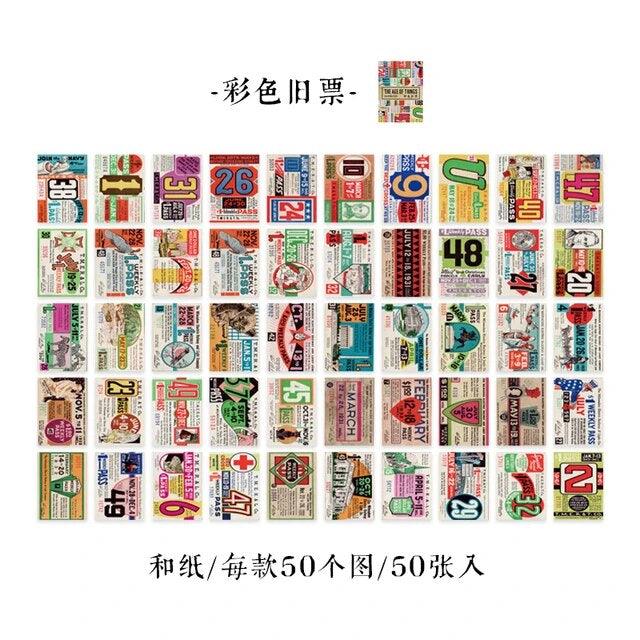 Retro old day label sticker book - Journal Carnival