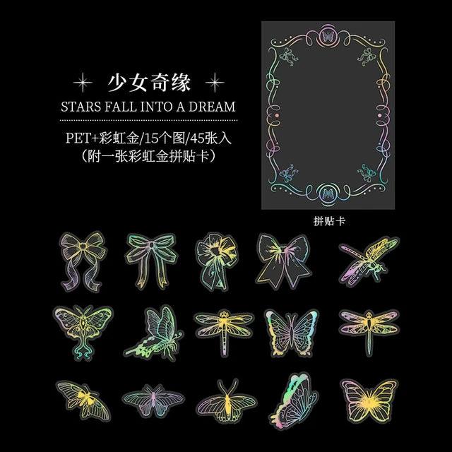Stars Fall into Dreams Series Hot Stamping Sticker - Journal Carnival