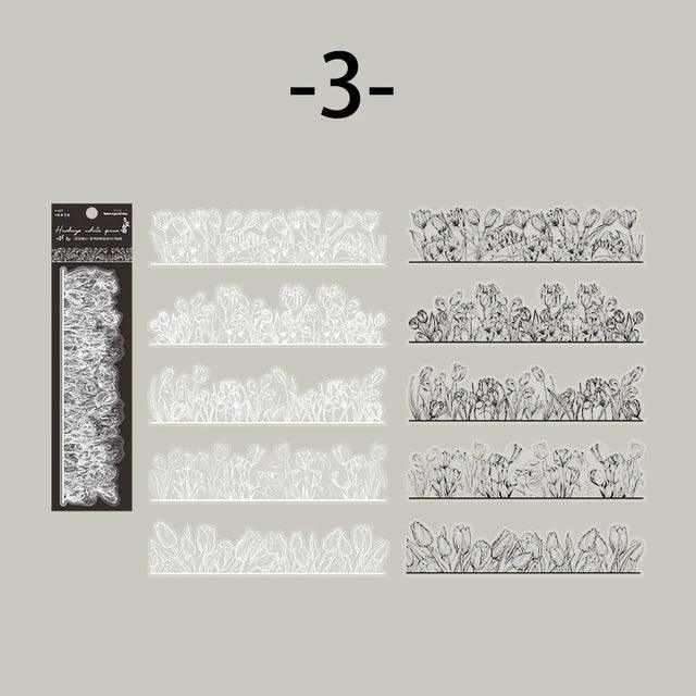 Retro Floral border Sticker - Journal Carnival