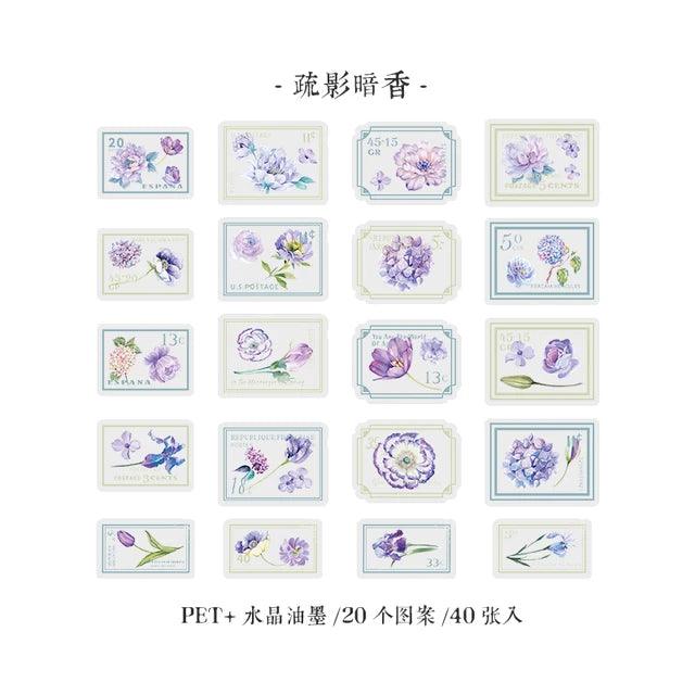 Flower Stamp Style Pet Stickers - Journal Carnival