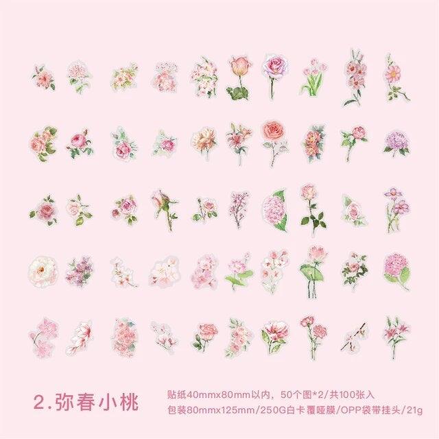 Botanical Flower Pet Stickers - Journal Carnival