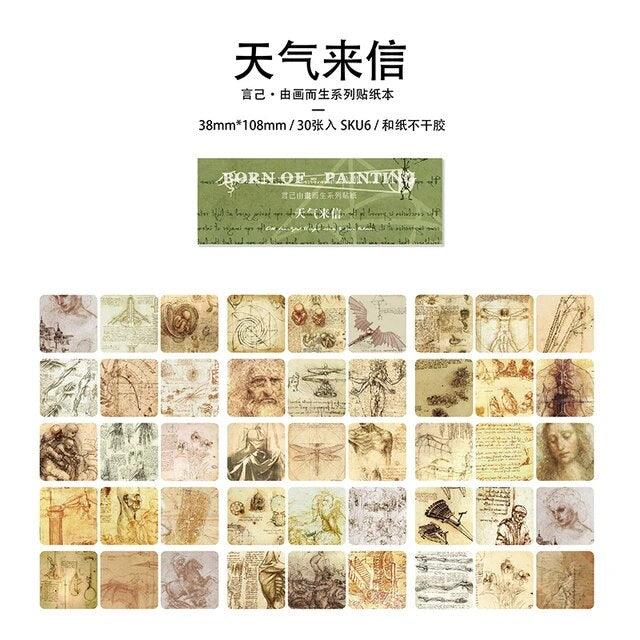 Vintage Painting Series Sticker Book - Journal Carnival