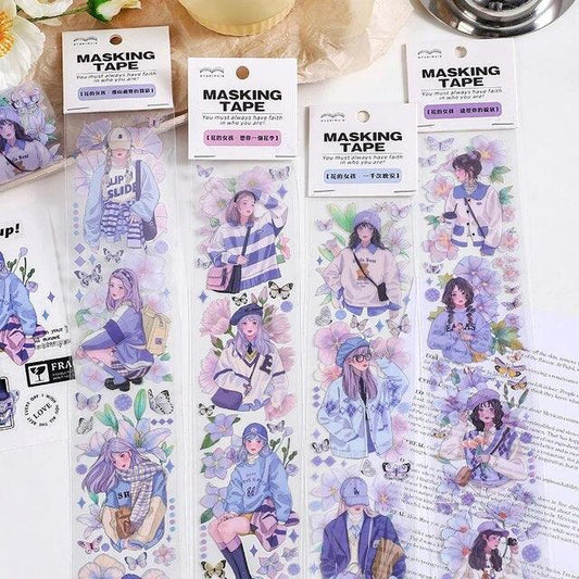 Purple theme Flower Girl Masking Tape