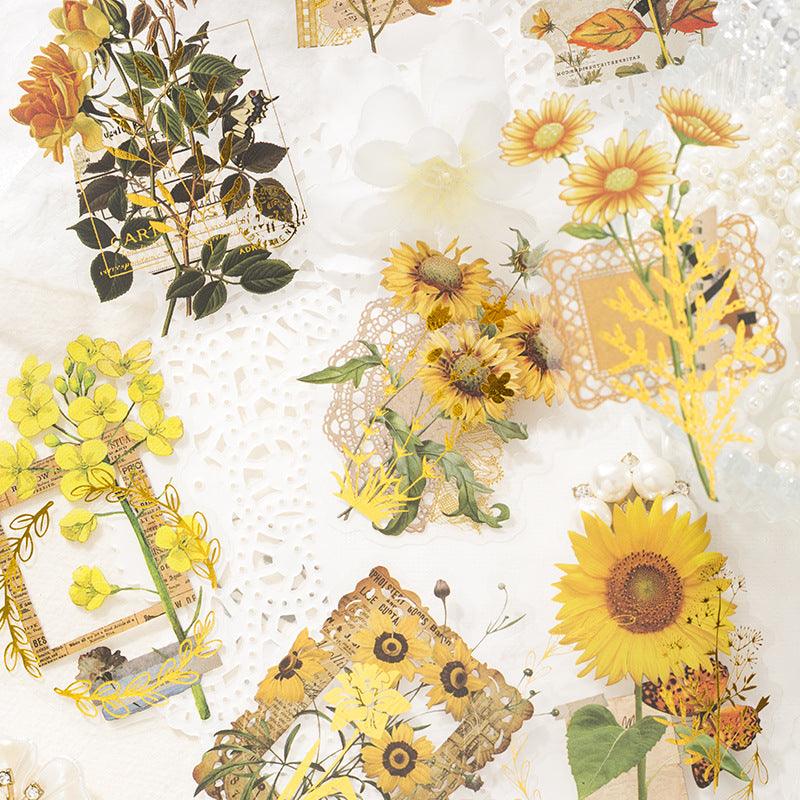 Vintage Brozning Flower Sticker - Journal Carnival
