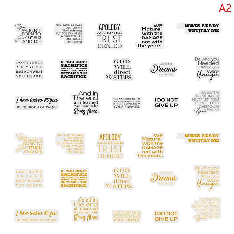 Bronzed English phrases Stickers - Journal Carnival