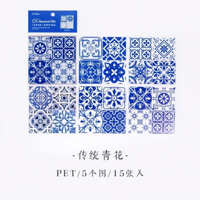 China Pattern Porcelain Stickers - Journal Carnival