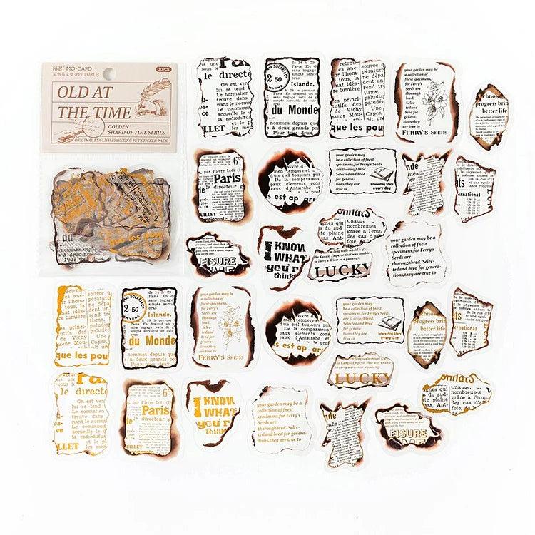Vintage Bronzing Stickers - Journal Carnival