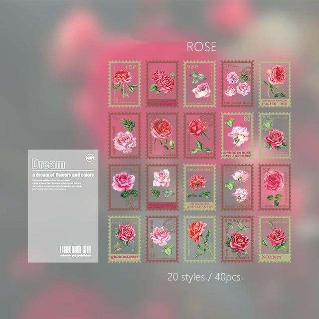 Stamp style Pet flower stickers - Journal Carnival