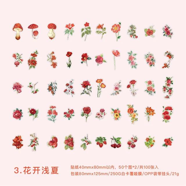 Botanical Flower Pet Stickers - Journal Carnival