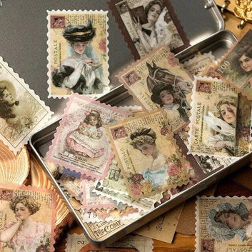 Vintage Time Series Stamp Stickers