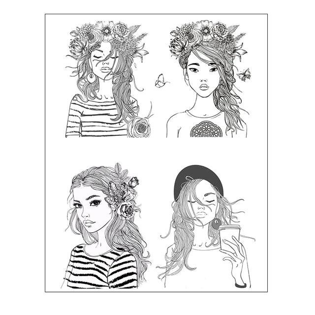 Girl Silicone Stamp - Journal Carnival
