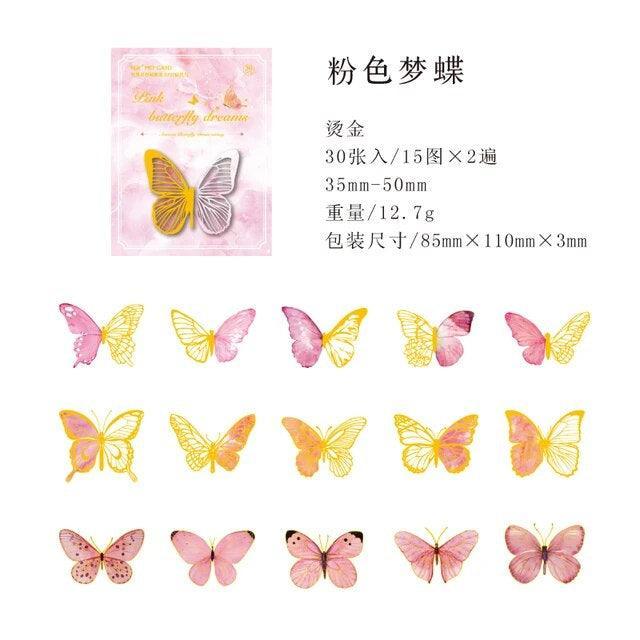 Amnesia Butterfly series Stickers - Journal Carnival