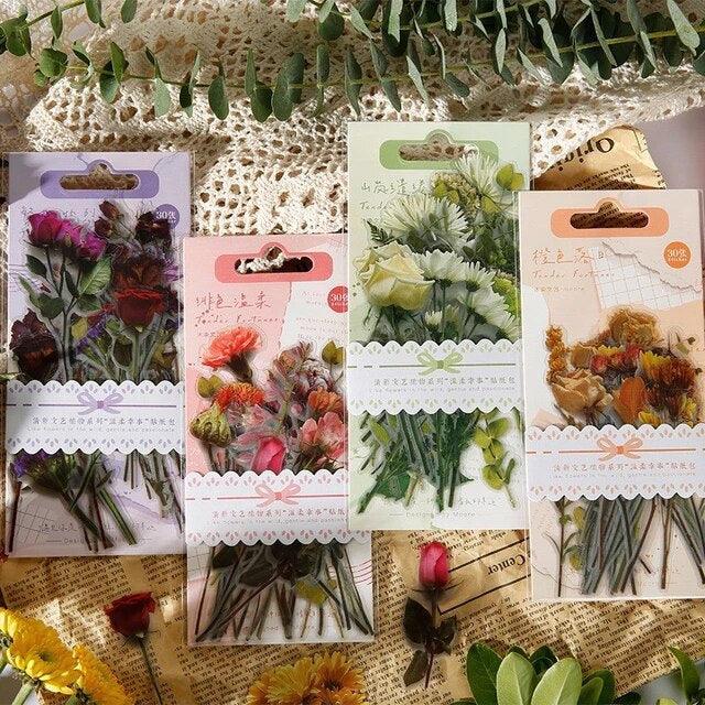 Autumn Flower Pet Stickers - Journal Carnival
