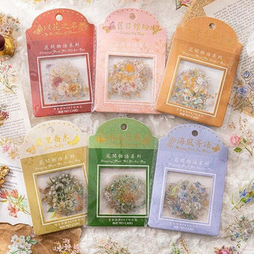 Bronzed Aesthetic Flower Stickers - Journal Carnival