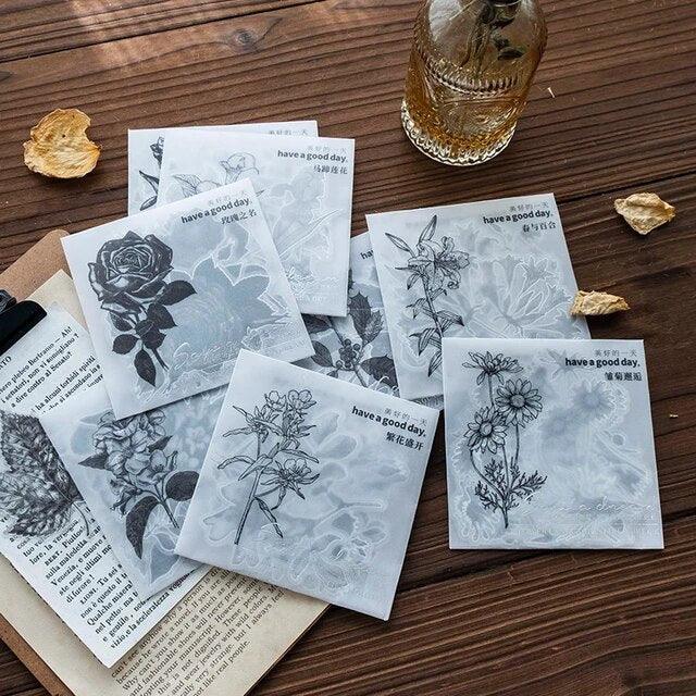 Silver Flower Sticker Silver Bronzed Flower Stickers