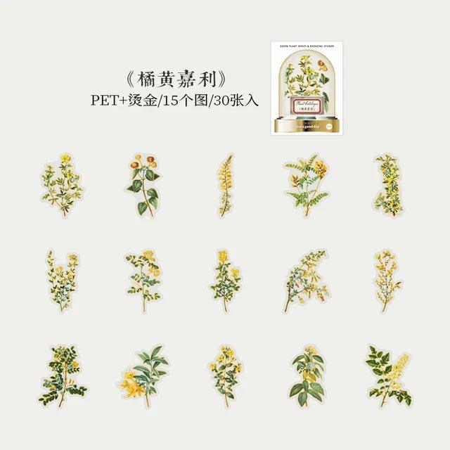 Bronzed Pet Flower Sticker - Journal Carnival