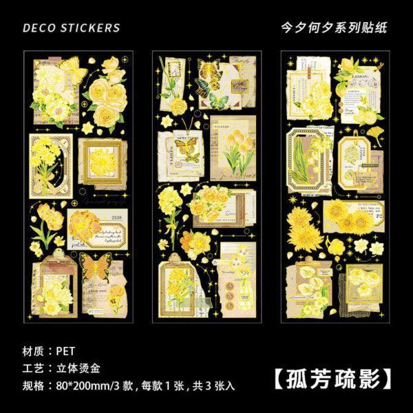 Bronzed Pet Flower Sticker - Journal Carnival
