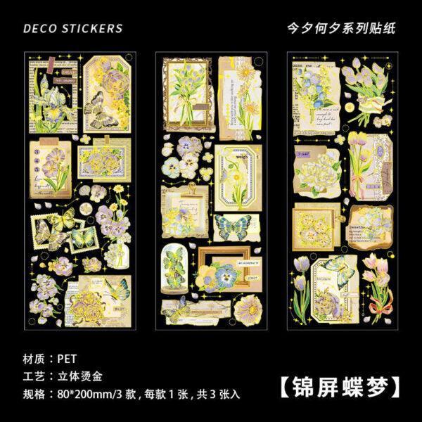 Bronzed Pet Flower Sticker - Journal Carnival