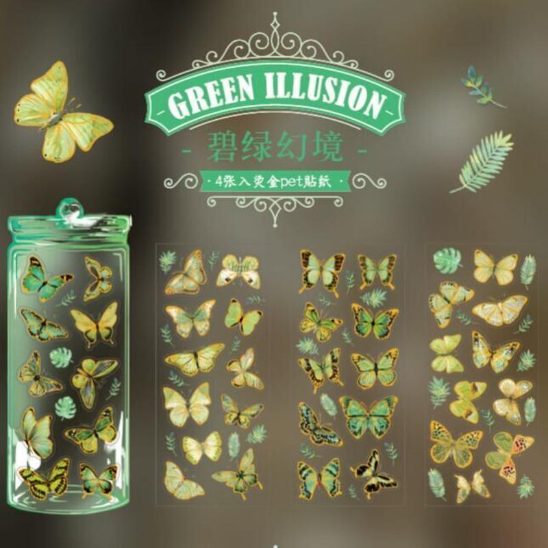 Bronzing Butterfly Sticker Sheet - Journal Carnival