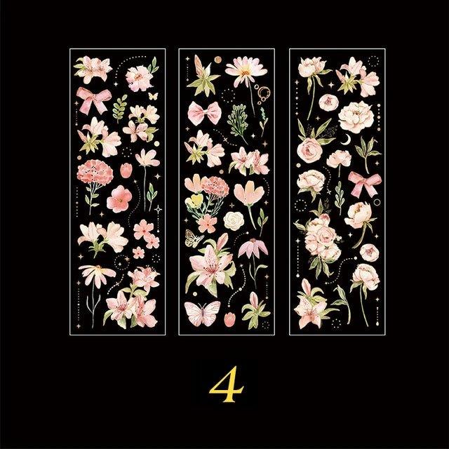 Bronzing Pet Flower stickers - Journal Carnival