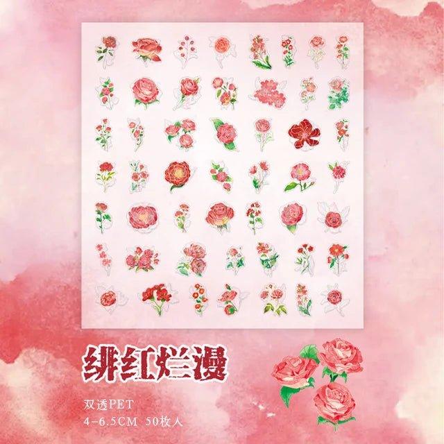 Bronzing pet flower stickers - Journal Carnival