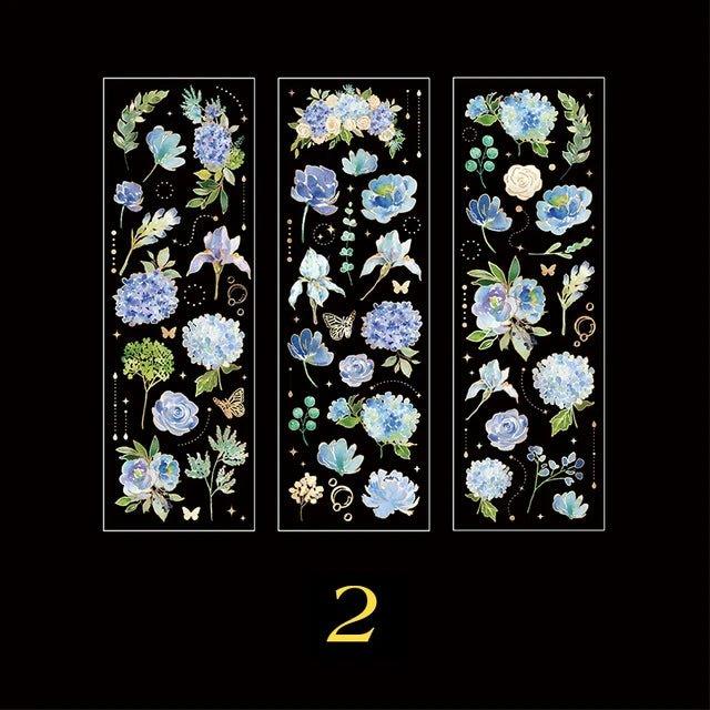 Bronzing Pet Flower stickers - Journal Carnival