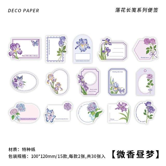 Butterfly Flower INS Label Papers - Journal Carnival